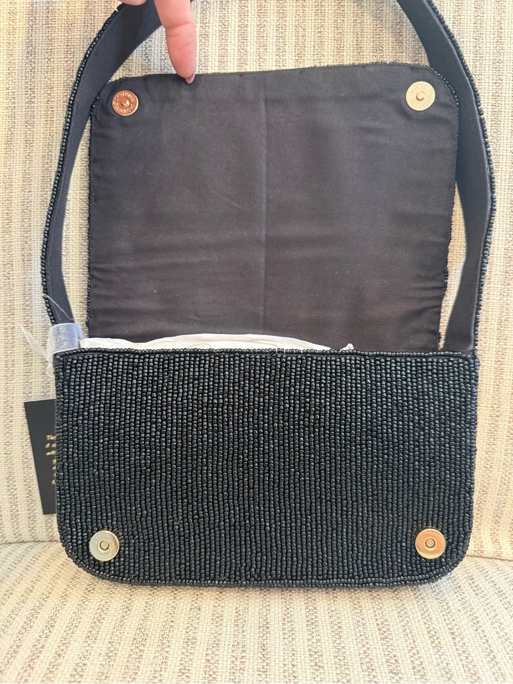 NWT Cutest bag out there! Beaded Black Halloween Dogs Pumpkins Shoulder Bag - Picture 9 of 9